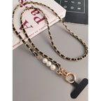 Mobile Phone Lanyard Women's Long Neck and Shoulder Strap Phone Case Universal Lanyard Long DYM Crossbody Pearl Pickup Chain