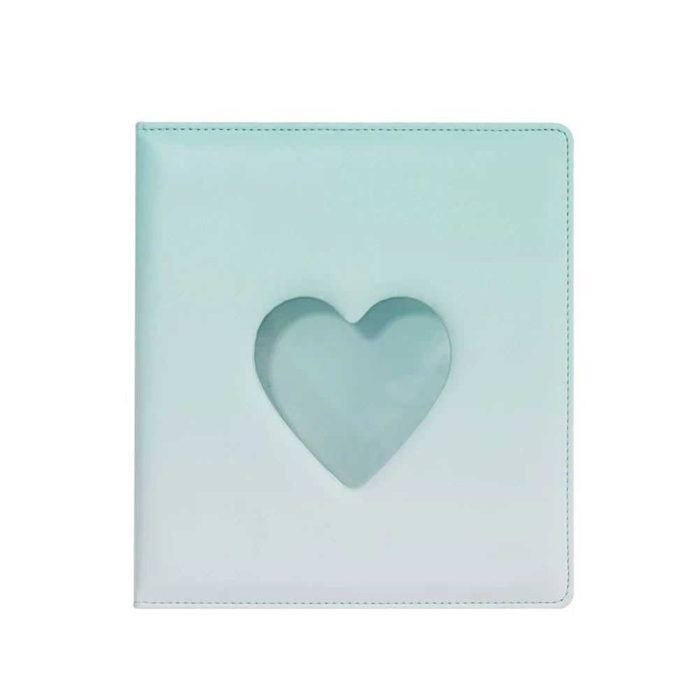A5 3-Ring Macaron Gradient Heart Shaped Widening Photo Album Binder Photocard Card Holder for Photographs Scrapbooking Collector