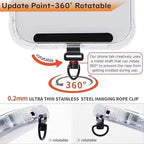 360° Rotatable Phone Lanyard Clip Patch Ultra-thin Stainless Steel Phone Case Hanging Rope Card Anti-lost Strap Fixed Gasket