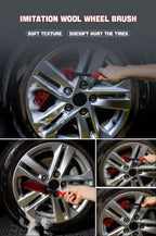 SEAMETAL Car Wheel Detailing Cleaning Brush Woolies Plush Car Rim Tire Wash Brushes Long Handle Bendable Auto Wheel Clean Tools