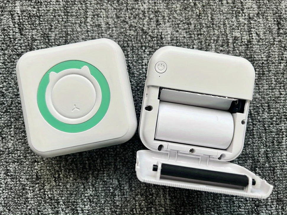 Portable Mini Label Printer - 57mm Wide, 200dpi Photo Printing, Rechargeable USB-Powered, Compact Design for Home Office