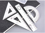 4 Pcs/Set Math Sets Metal Ruler Triangle Ruler Protractor with Box for School Student Geometry Sets