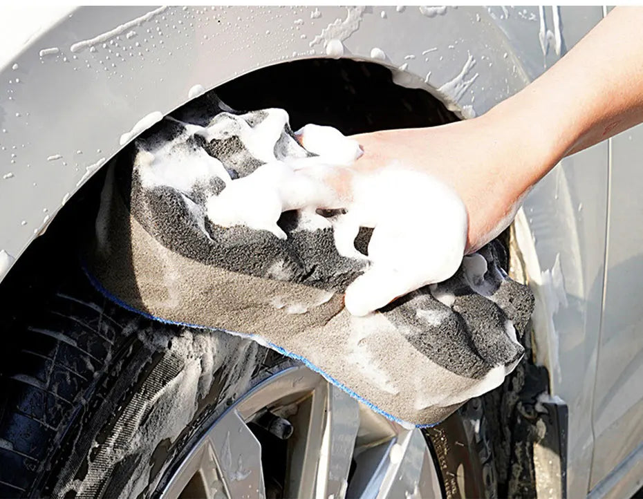 SEAMETAL 1pc Car Damp Clean Sponge Three Layers Wash Sponge Block Remove Duster for Car Detailing Care Tools Washing Accessories
