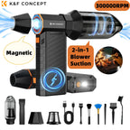 K&F CONCEPT Vacuum Magnetic Electric Air Duster Compressed 2-in-1 Air Blower&Suction for Computer,Laptop Keyboard,Camera Clean