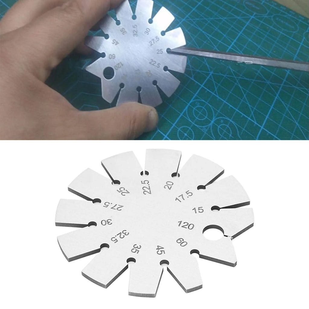 Bevel Angle Gauge Stainless Steel Oblique Edges Protractor for Knife Blade Measuring 15-120 Degree Knife Bevel Gauge