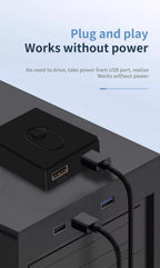 USB 3.0 KVM Switch USB Hub 1x2/2x1 Switcher USB3.0 Switch Shared Controller Splitter for Laptop Computer Printer Keyboard Mouse