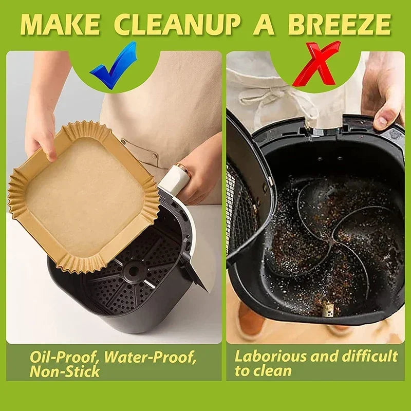 Air Fryer Paper Accessories Disposable Liners Non-Stick Airfryer Baking Papers Non-stick Parchment Paper Cooking Roasting Microw
