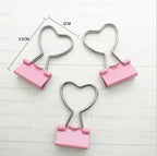 10PCS Binder Clip Heart Shape Metal Binder Clips Photos Tickets Notes Letter Paper Clip Office Study Binder Clips