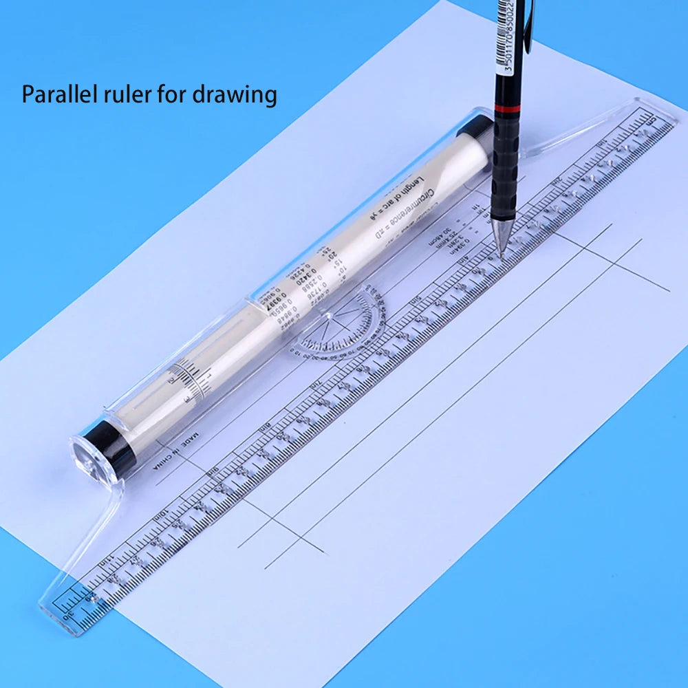 30cm/15cm drawing parallel ruler, roller balance ruler multifunctional drawing design, drawing ruler tool