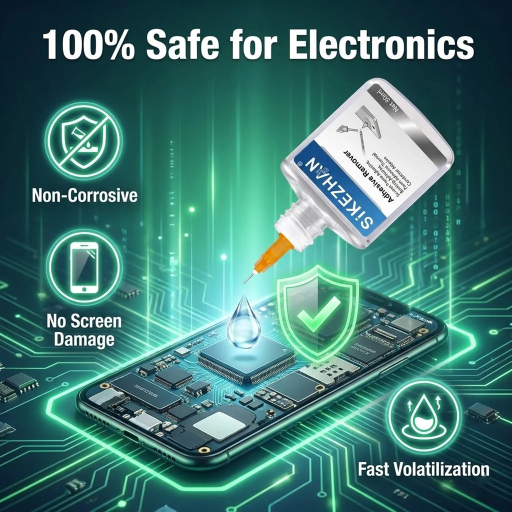 SiKEZHAN 50ml Phone Screen Adhesive Remover Liquid LCD Frame Back Cover Glue Cleaner Repair Kit Tool + Precision Injector Needle