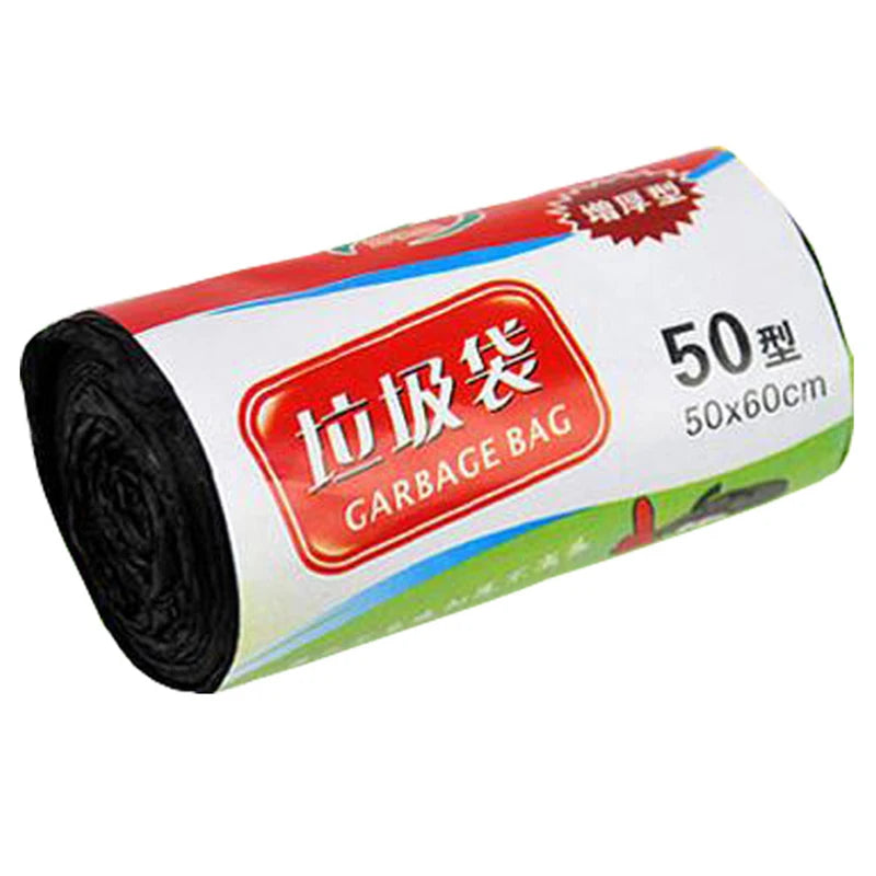 New【1Roll 50*60cm Garbage Bags Thick Convenient Environmental Plastic Trash Bags Disposable Plastic Bag Black Garbage】