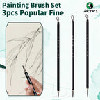Marie's 3pcs Fine Line Painting Art Brushe Set-Artists Deatail Painting Tool for Intricate Artwork, Chinese Calligraphy