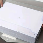 WQN-5PCS PP Plastic Envelope Clear Reusable Plastic Envelope Waterproof Folder with Button A4 Size For School Office Supplies