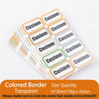 Custom Kawaii Name Tag Sticker Waterproof Stickers Decals Personalized Label for Children School Stationery Bottle