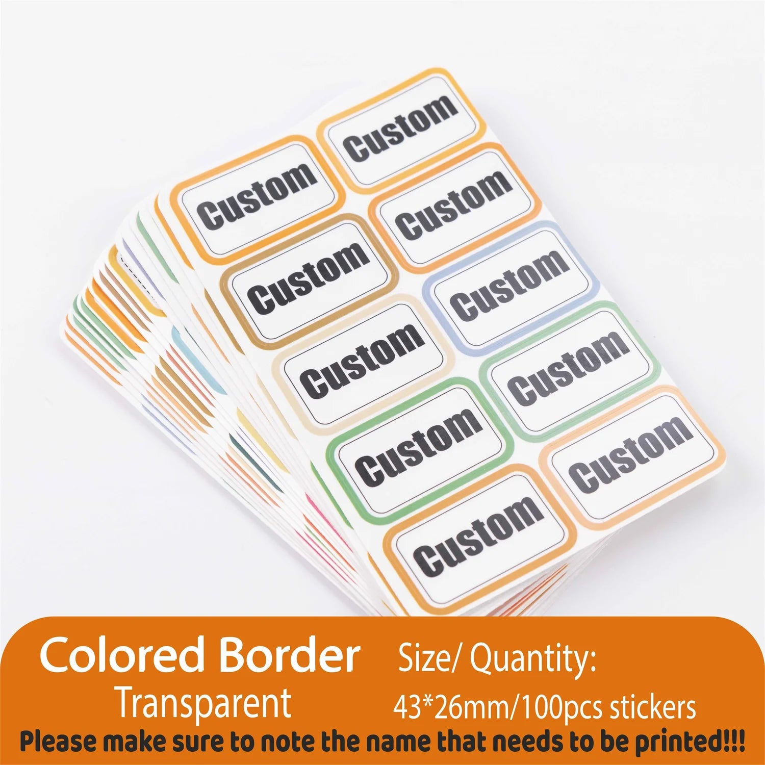 Custom Kawaii Name Tag Sticker Waterproof Stickers Decals Personalized Label for Children School Stationery Bottle