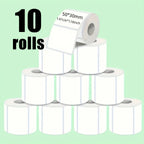 10 Rolls 50x30mm White Self-Adhesive Thermal Labels for Portable Handheld Printers Barcode Shipping Address Stickers Easy Clean