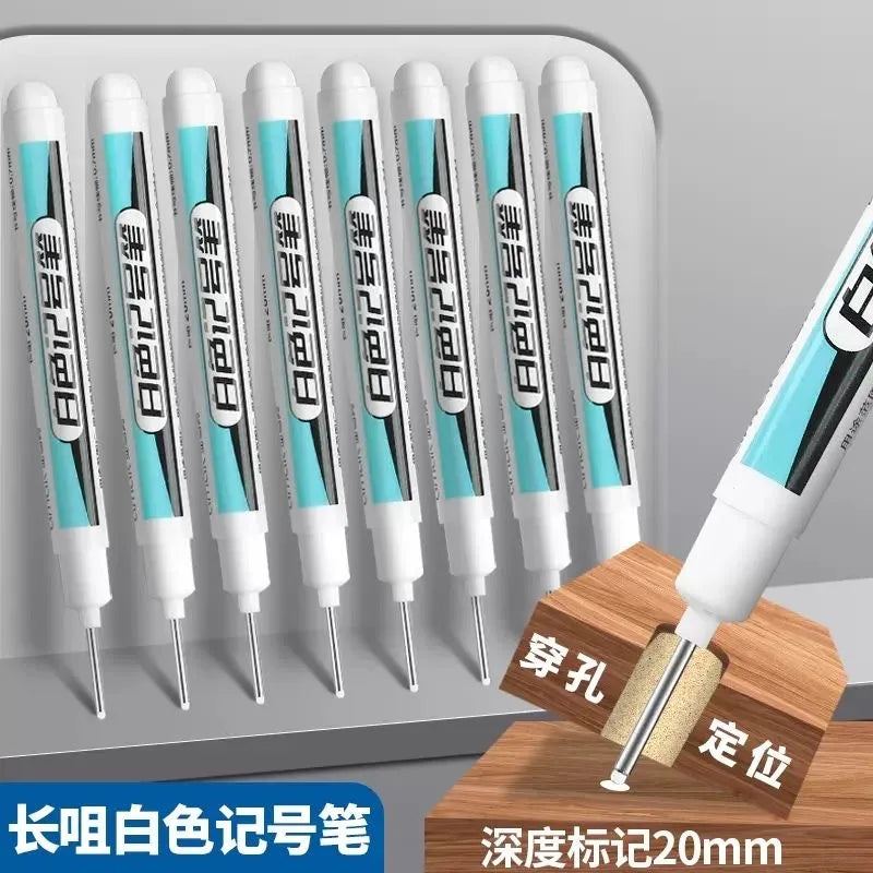 0.7/1.0/1.5/3.0mm White Marker Pens Oily Waterproof Permanent Paint Markers For Wood Plastic Leather Glass Stone Metal Supplies