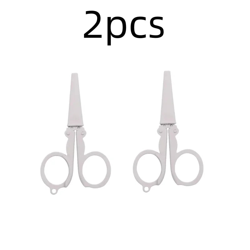 Cute Foldable Scissors Mini Morandi Paper Cutter Knife Portable Envelopes Opener DIY Handmade Art Tools School Office Supplies