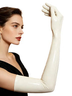 Transparent black Latex Gloves Women's Full Finger Rubber Gloves Wear