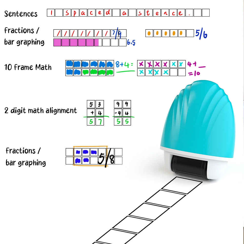 Teacher's teaching seal is suitable for mathematics and English words double-line English case equal equation number roller seal