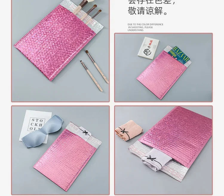 10Pcs/Lot Bubble Mailers Aluminized Bags Laser Envelope Self Seal Postal Gift Packaging Bags Book Shipping Package Colorful Bags