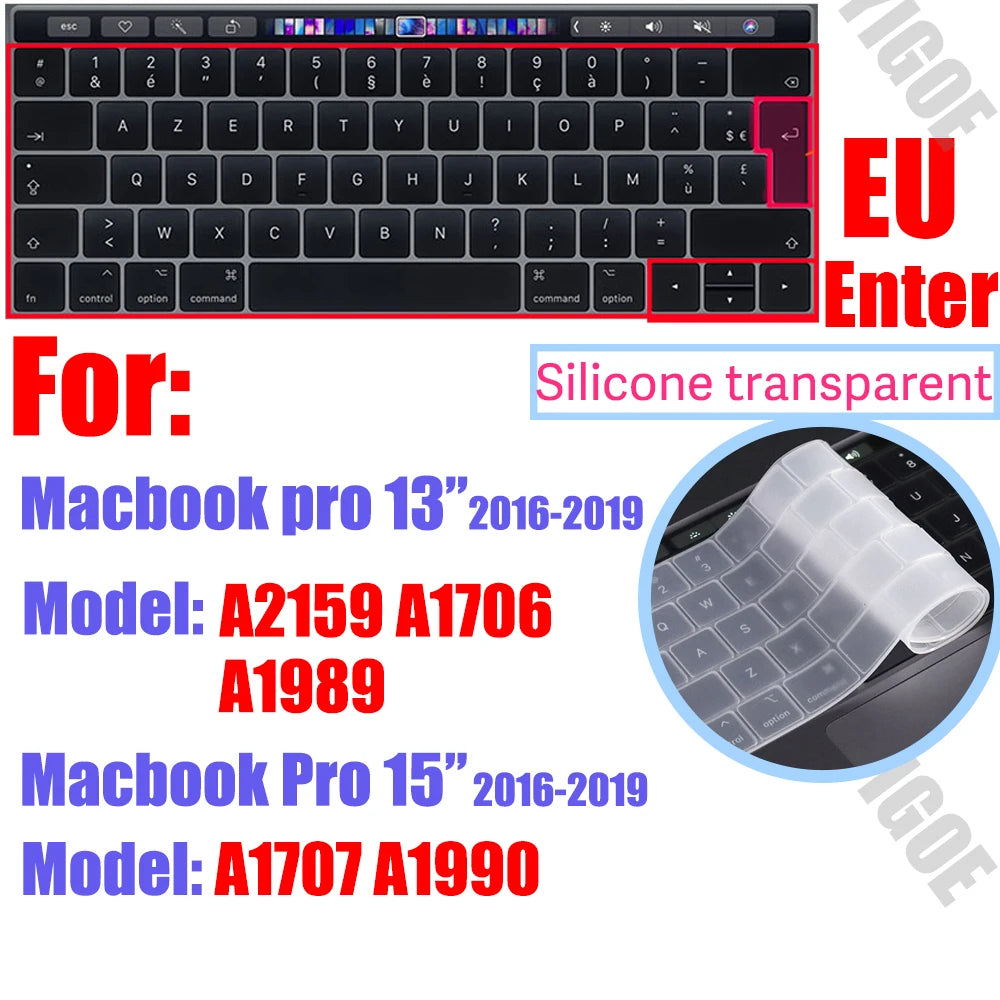 Silicone Keyboard Cover for All MacBook Air/Pro 13 14'15'16 inch,M1,M2,M3 M4 M5 Chip Model A2918,A2992,A3113,A2337,A2941 US & EU