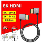 8K 90 degree HDMI-Compatible 2.1V Cable Cord 8K 60Hz 4K 120Hz 48Gbps EARC ARC HDCP Ultra High Speed HDR for Projector PS4 PS5