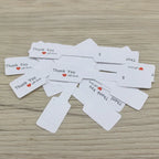 100PCS Multi Style Ring Folded Labels White/Kraft Handmade with Love Ring Price Labels Jewelry Tag Sticker Labels 6*1.2cm
