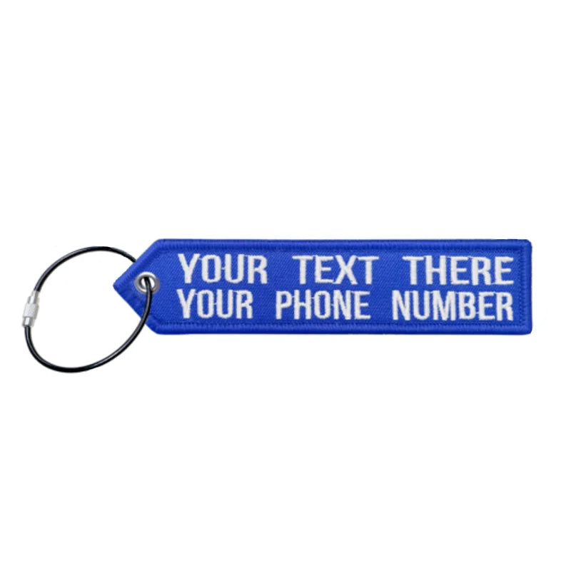 Personalized Keychain Luggage Tag Suitcase Travel Label Double-sided Embroidered Same Text