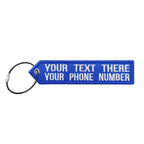 Personalized Keychain Luggage Tag Suitcase Travel Label Double-sided Embroidered Same Text