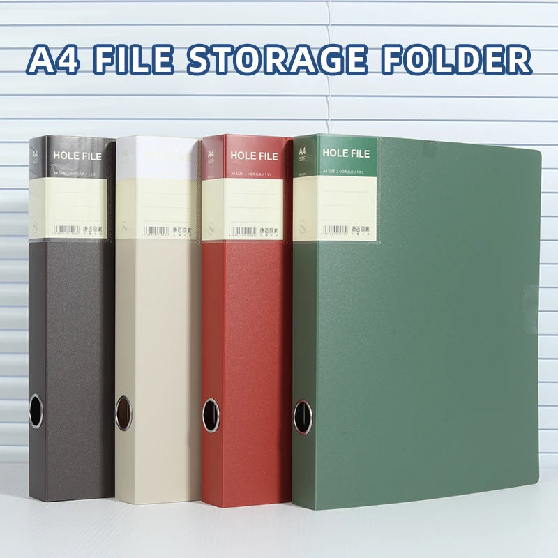 Clear PP A4 File Folder 4-Hole D-Ring Punch Binder Quick-Lock Lever Arch File - Hanging File Folders for Organizing