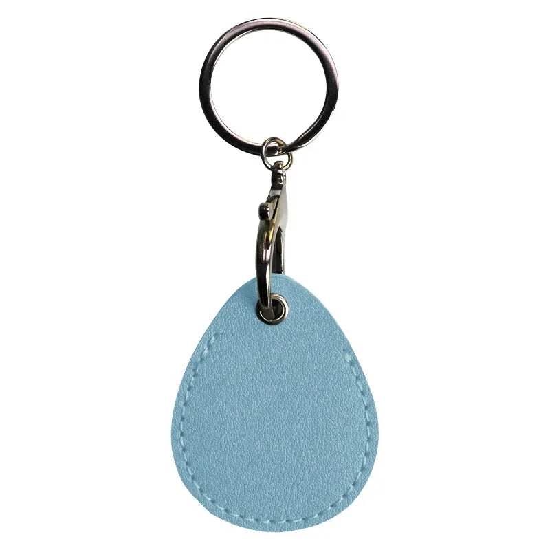 1PCS PU Leather Mini Card Holder Keychain Key Ring Door Lock Access Tags ID Card Case Keychain Access Card Bag Key Tag Ring