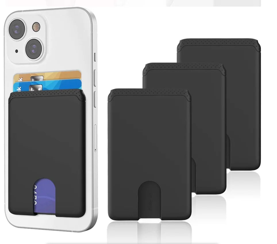 HOMEFISH Phone Holder Sticker Credit Card Holder Adhesive Soft Silicone Mobile Phone Wallet Compatible for Iphone Android