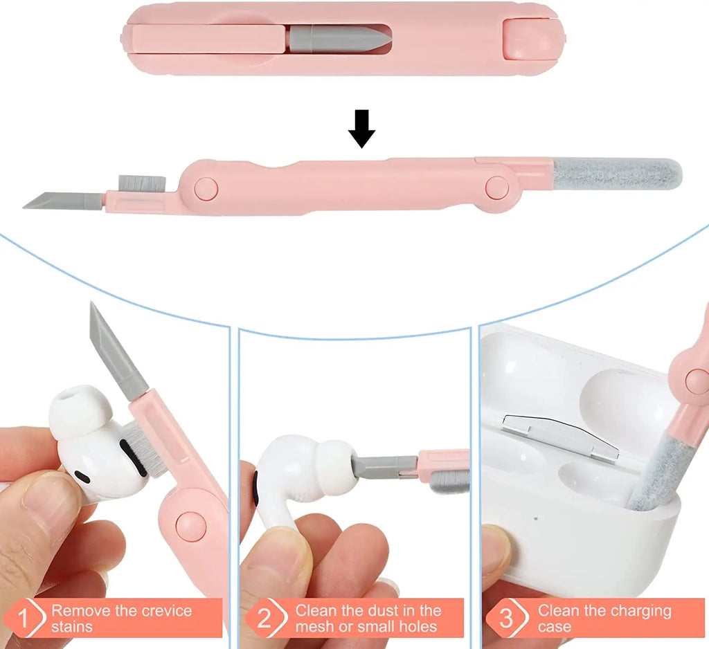 7-in-1 Keyboard Cleaning Brush Kit Earphones Cleaning Pen For AirPods iPhone Cleaning Tools Computer Cleaner Kit Keycap Puller