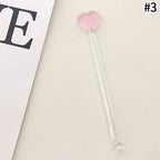 Glass Stirring Rod Moon Star Shape Stir Bar Coffee Cocktail Mixing Sticks Home Party Transparent Aesthetic Cocktail Muddler