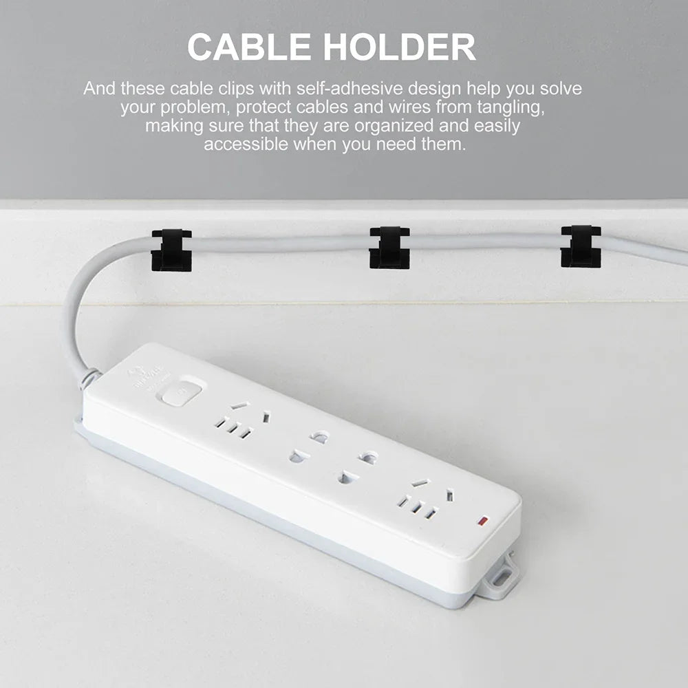 50Pcs Cable Clip Self-Adhesive Cable Organizer Wire Protector Holder For Mouse Headset Wire Storage Desktop Tidy Management Clip