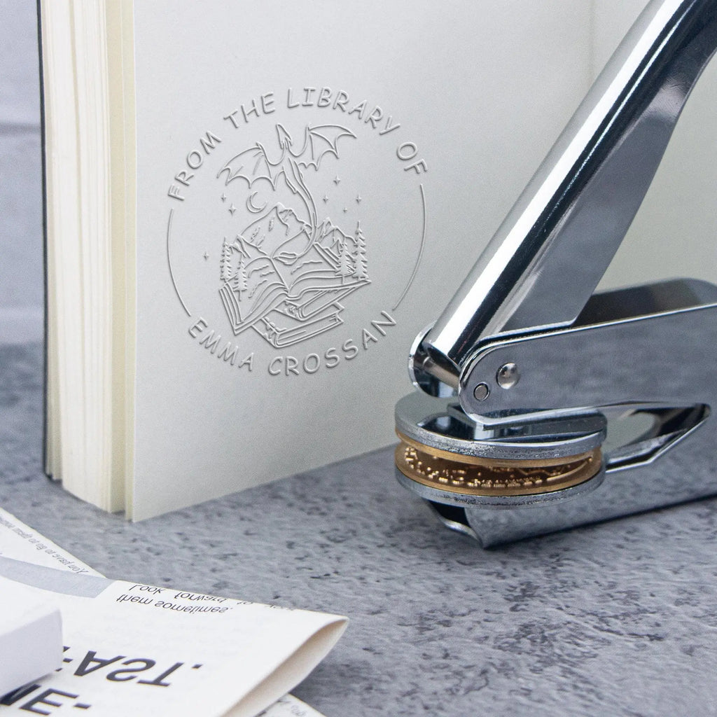 Customized Embosser Stamp Private Logo Customization Library Book Invitation Wedding Embossing Stamp Company Paper Leather Seals