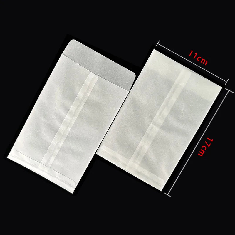 50pcs/lot Translucent Mini Envelope Jewelry Storage Bag for Card Earring Necklace Gift Packaging Bags Wedding Wedding Envelopes