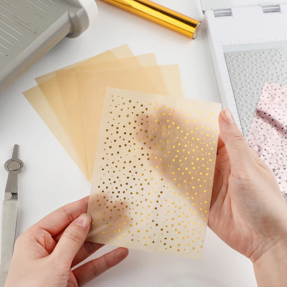 Colored Frosted Smooth Vellum Paper Sheets 4.25x5.5inch Heat Resistant Pearled Gold/Silver See-Through Paper for Crafts Tracing