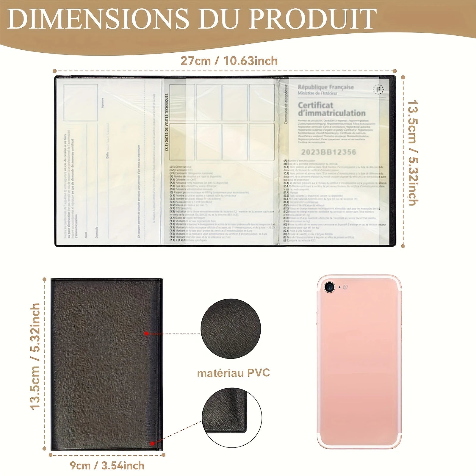 Lot of 1/2/3 Black Assurance Card Pouch - Certificate of Registration Protection Case Transparent Plastic Wallet for Documents