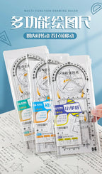 Multi -function Ruler Set Drawing Geometry Protractor Spirograph Ruler Students Mathematics Drafting Tools