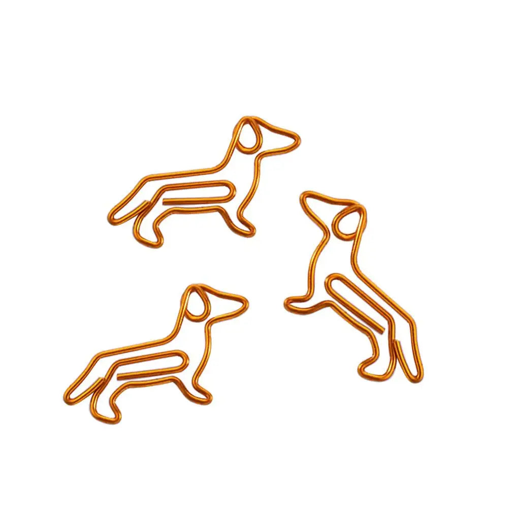 1 Pack Golden Dachshund Paper Clips Cartoon Creative Animal Special-shaped Bookmark Clip Paper Clamps