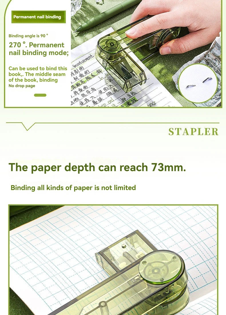 Acrylic Transparent Stapler 360-Degree Rotating Multifunctional Powerful Long Stapler for School And Office Use