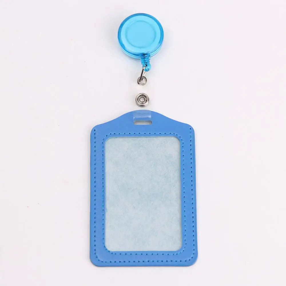 Pu Leather Card Holders Id Badge Case Clear And Color Border Lanyard Holes Bank Credit Id Badge Holders Accessories Wholesales