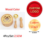 Custom Wax Seal Stamp Kit Personalized Image/LOGO Customized Wax Sealing Stamp with Melting Spoon set for Wedding Invitation Wax
