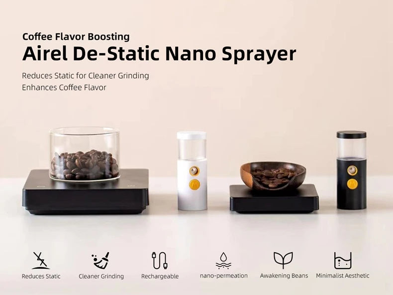 SearchPean Grinding Static Reducer Nano Sprayer Waking Coffee Beans Elimination Powder Residue Cleaner Rechargable USB ARIEL