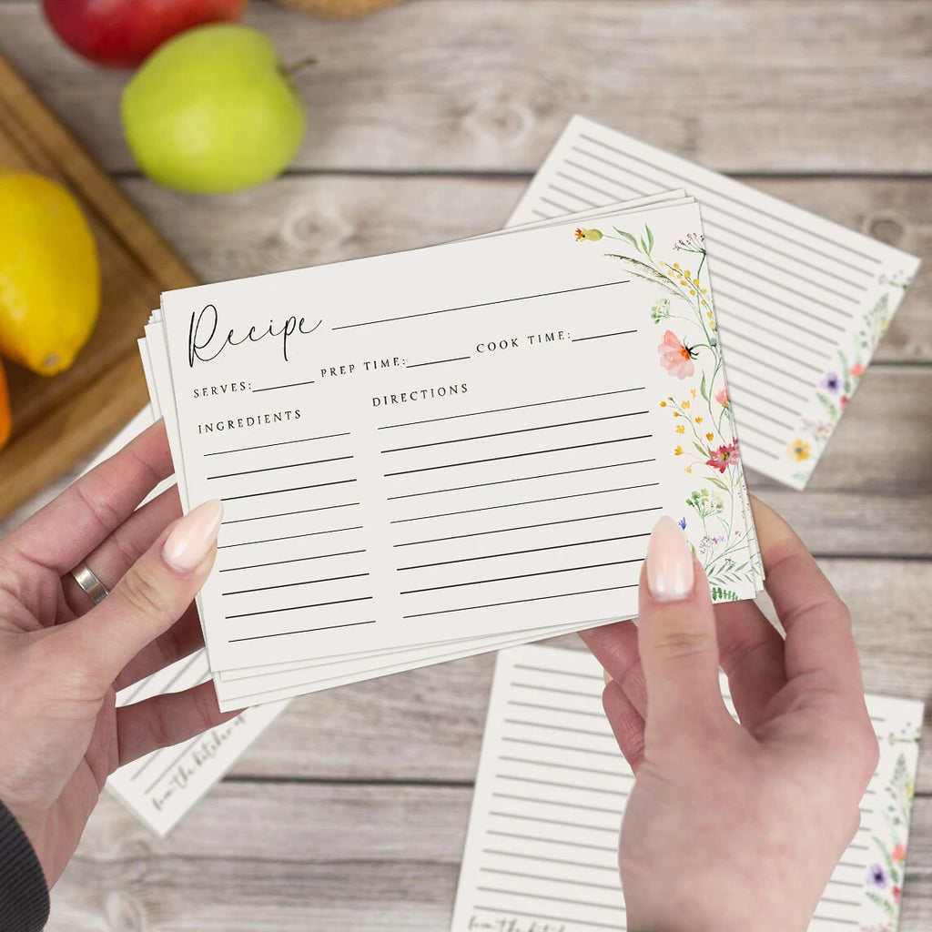 50pcs Double-sided No-smear Cardstock Blank Thick Recipe Note Cards，family Menu And Record Kitchen Information Classification