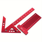 2pcs Center Finder and T-Square Hole Scribe Ruler Kit, Carpenter Center Measuring Tool, Metric & Inch Woodworking Projects Tool