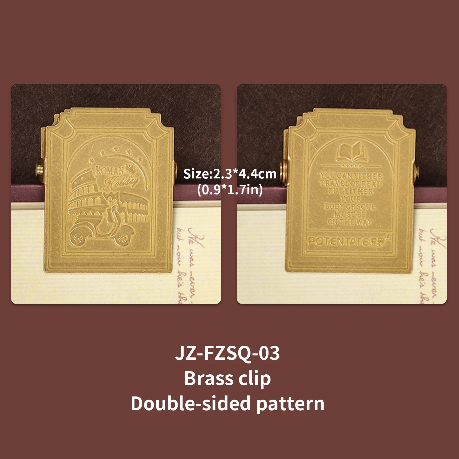 Retro Travel Book Clip Memory Glow Filme Metal Letter Clip Ticket Folder Watercolor Handbook Fixator Portable Art Stationery
