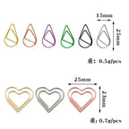 30pcs/pack Colorful Multi Shaped Heart-shaped Paper Clips, Colorful Macaron Mini Shaped Paper Clips